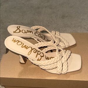 Sam Edelman Women's Braided Cream Heels